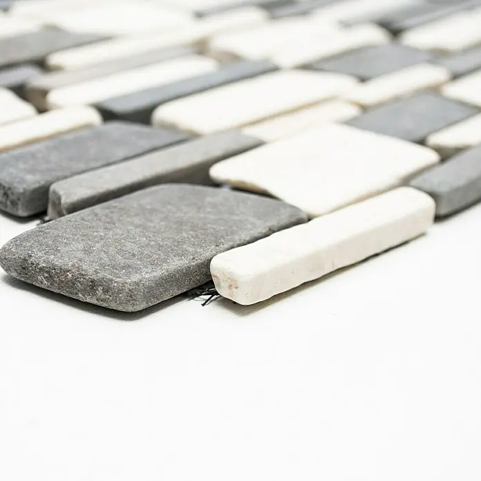 Mosaikfliese Mix MOS BRICK 205 - 30,5 x 30,5 cm, Schwarz, Matt - Vorderansicht