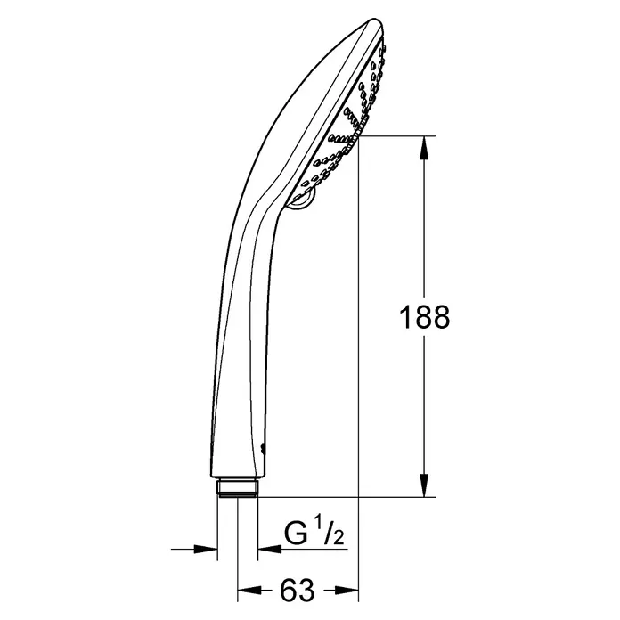 Grohe Handbrause Vitalio Joy - Anzahl Funktionen: 3 Stk., Chrom - Skizze