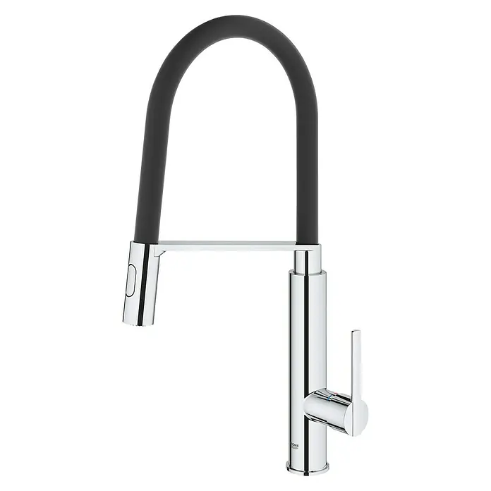 Grohe Spültischarmatur Feel - Chrom, Glänzend, Hoher Auslauf - Linke Seitenansicht