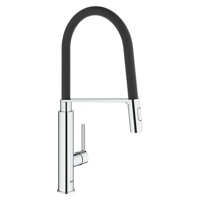 Grohe Spültischarmatur Feel - Chrom, Glänzend, Hoher Auslauf - Diagonale Ansicht