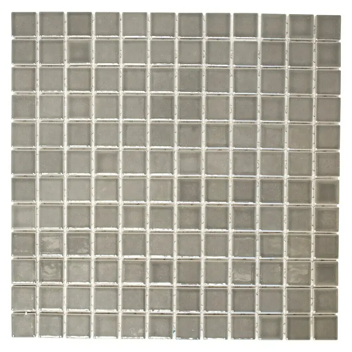 Mosaikfliese Quadrat Uni CG 124 - 29,8 x 29,8 cm, Grau, Glänzend - Ansicht von oben