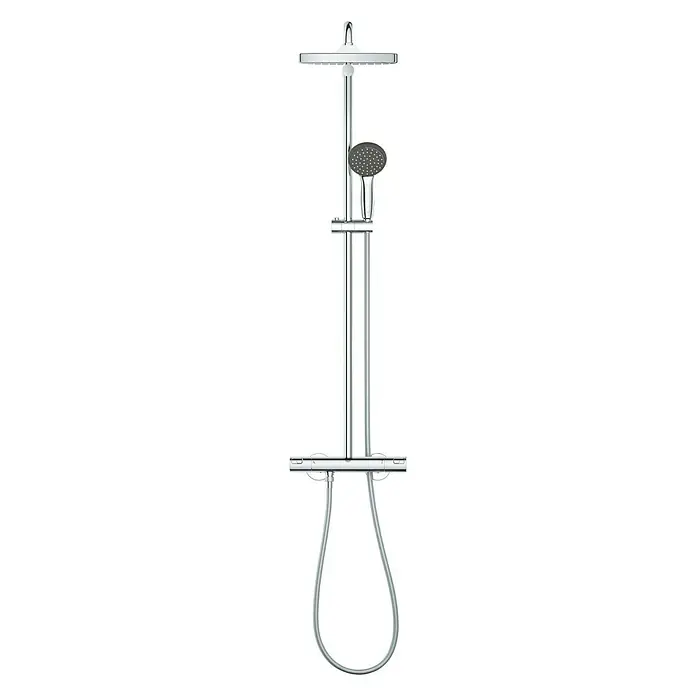 Grohe Vitalio Start Duschsystem Typ 2 - Mit Thermostatarmatur, Lochabstand: 101,6 cm, Chrom - Vorderansicht