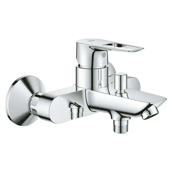 Grohe Start Loop Badewannenarmatur - Chrom, Glänzend, Durchmesser Kartusche: 35 mm - Diagonale Ansicht
