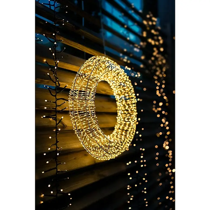Cable con luces LED Circular - Diámetro: 40 cm, Número de LED: 1.500 ud., Color de luz: Blanco cálido - Foto ambiente