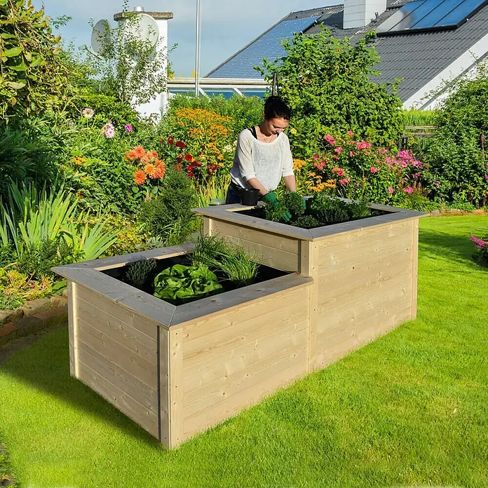 Weka Hochbeet - 2-stufig, 205 x 79 x 81 cm, Natur - Stimmungsaufnahme