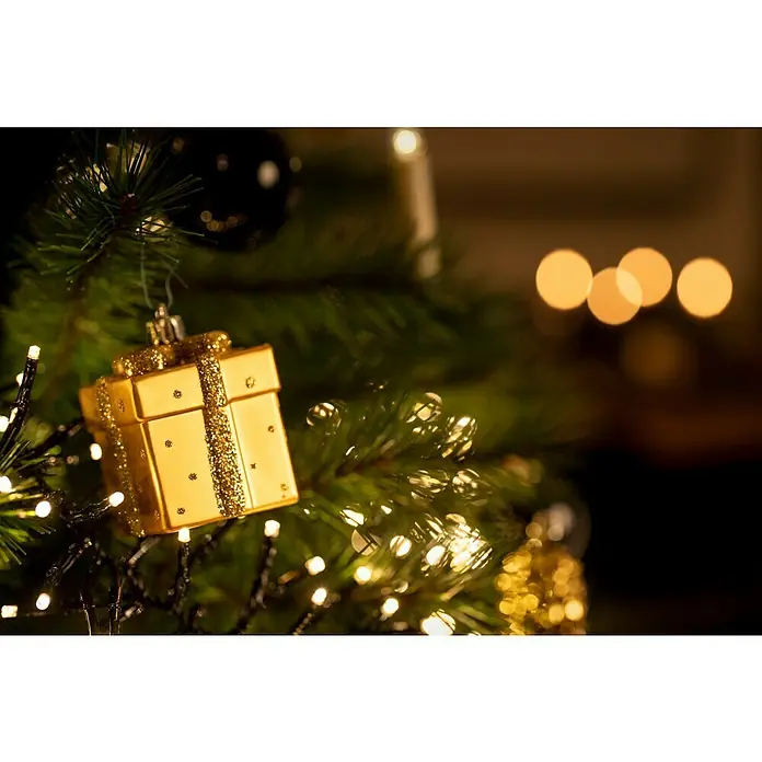 Christbaumschmuck Geschenkbox - Gold, Kunststoff, 4 Stk. - Stimmungsaufnahme
