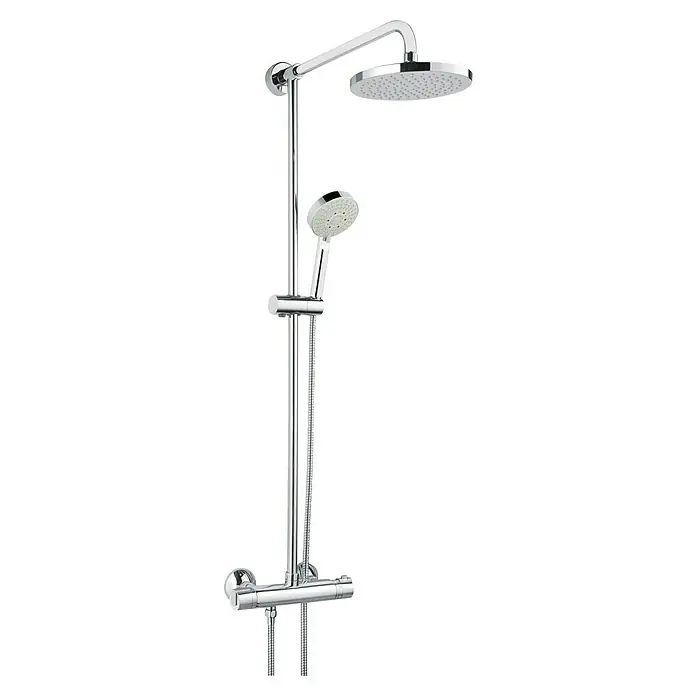 Brause-Set Showerpipe-TH - Verchromt, Glänzend - Diagonale Ansicht