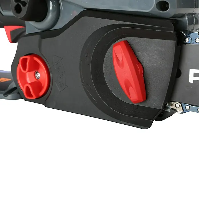 Powerworks Dual Voltage Motosierra de batería P24CS25 - 24 V, Iones de litio, Sin batería, Longitud de la cuchilla: 25 cm - Primer plano