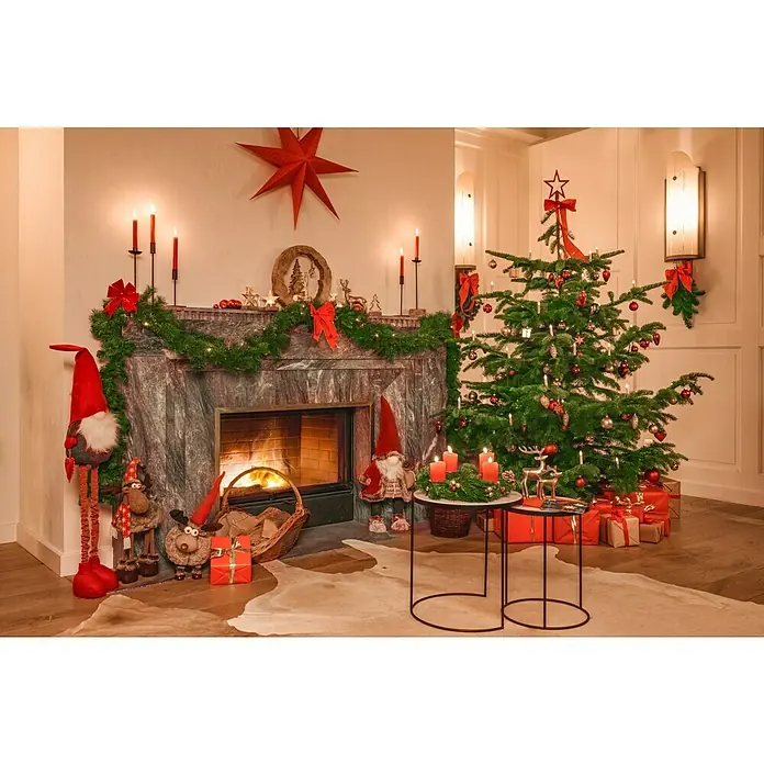 Luz de Navidad LED Estrella - Estrella, Rojo, Oro, Número de LED: 10 ud. - Foto ambiente
