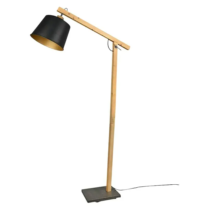 Trio Leuchten Staande lamp Harris - Hoogte: 156 cm, Mat zwart, E27 - Diagonaal zicht