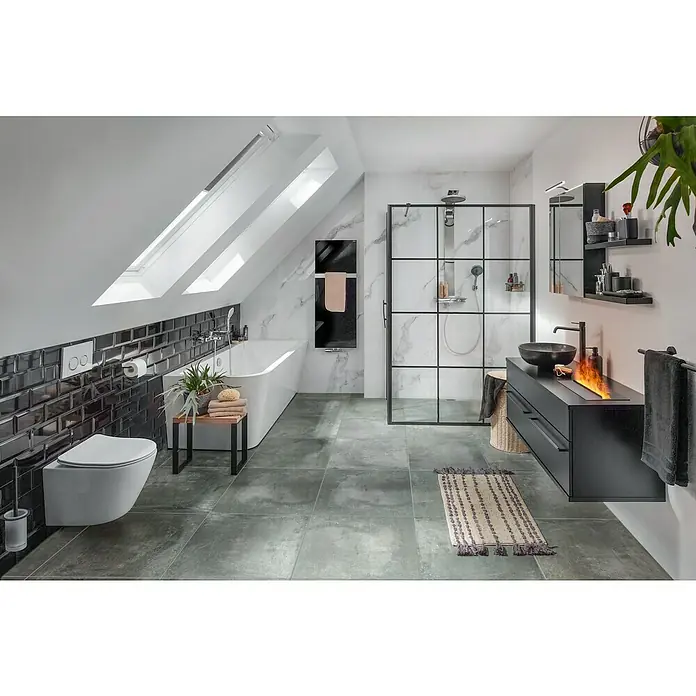 Camargue Paris Wand-WC-Set 2.0 - Spülrandlos, Ohne Spezialglasur, Spülform: Tief, WC Abgang: Waagerecht, Weiß - Stimmungsaufnahme