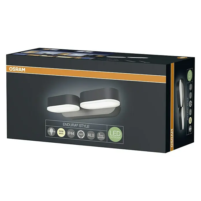 Ledvance LED-Außenwandleuchte Endura Style Mini Spot - 13 W, 100 x 230 x 54 mm, Grau, IP44 - Ansicht von oben