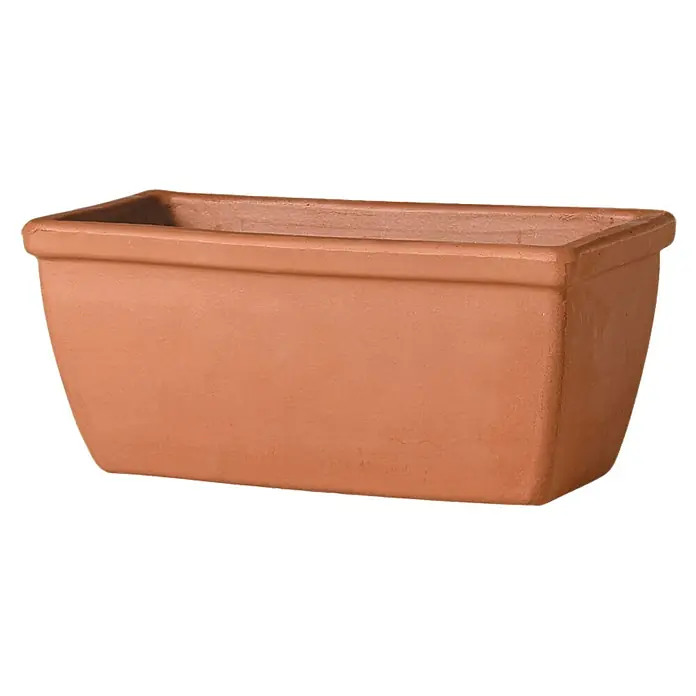 Mega Collections Balkonbak Roma Liscia - Terracotta, 54 x 22 x 19 cm - Diagonaal zicht