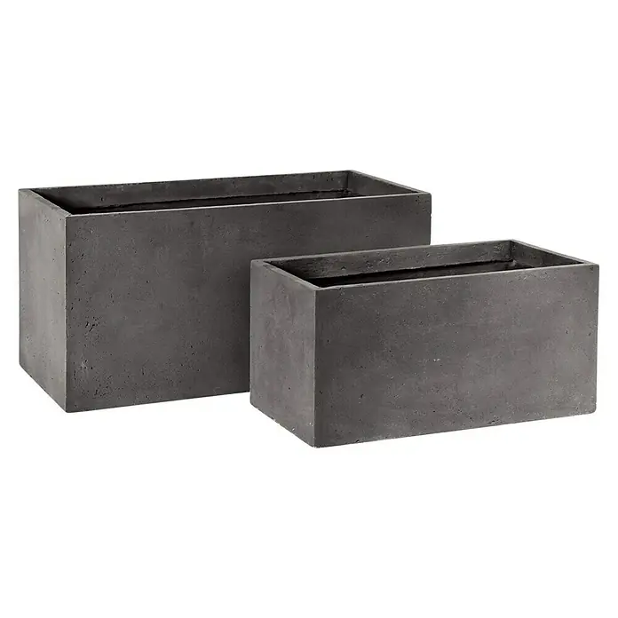 Mega Collections Plantenpotset - Grijs, Samengesteld materiaal - Diagonaal zicht