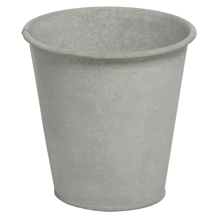 Mega Collections Plantenbak - Ø x h: 12 x 12,5 cm, Old look grijs - Vooraanzicht