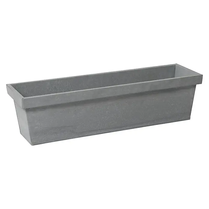 Mega Collections Plantenbak - Old look grijs, l x b x h: 50 x 17 x 16 cm - Diagonaal zicht