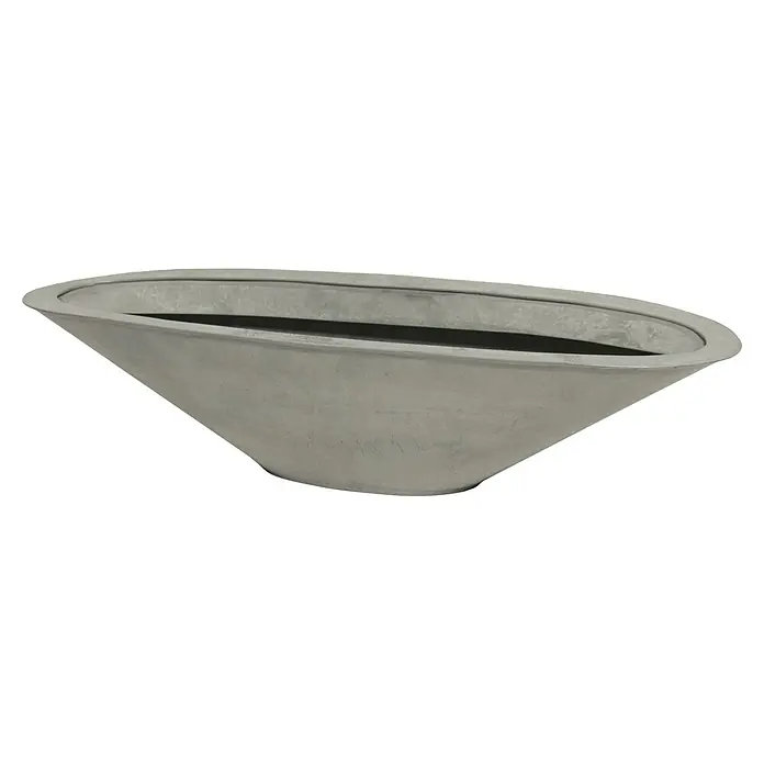 Mega Collections Plantenschaal - l x b x h: 53 x 18 x 13 cm, Old look grijs - Diagonaal zicht