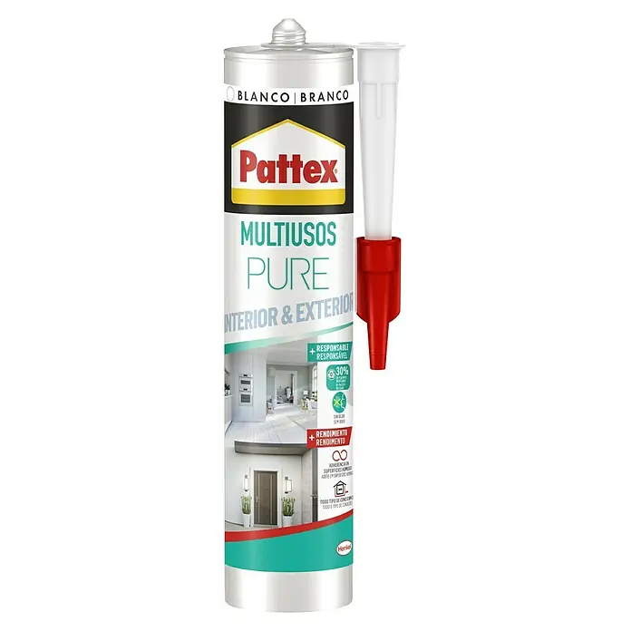 Pattex Silicona universal Pure - Blanco, 280 ml - Vista frontal