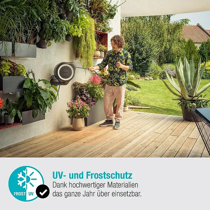Gardena Wand-Schlauchbox RollUp S - Schlauchlänge: 15 m - Informationsansicht