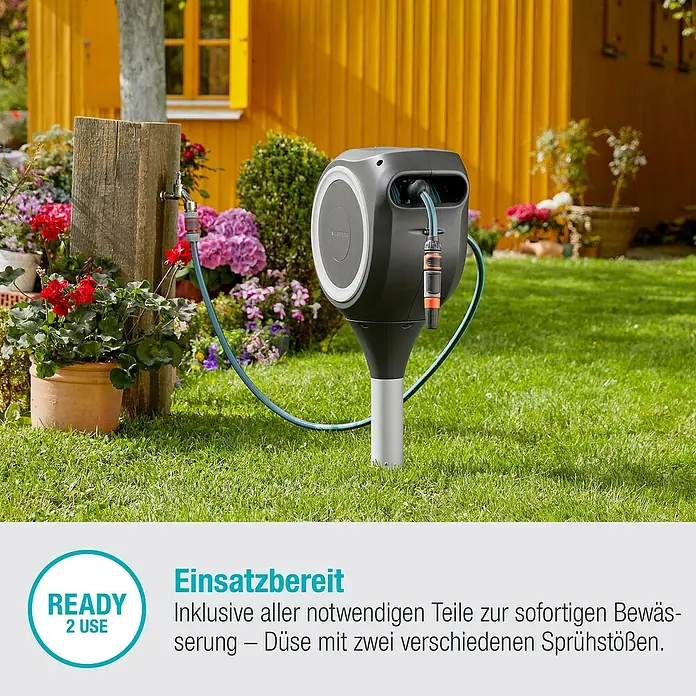 Gardena Schlauchbox RollUp M - Schlauchlänge: 20 m - Informationsansicht