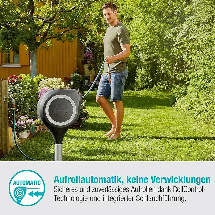 Gardena Schlauchbox RollUp M - Schlauchlänge: 20 m - Informationsansicht
