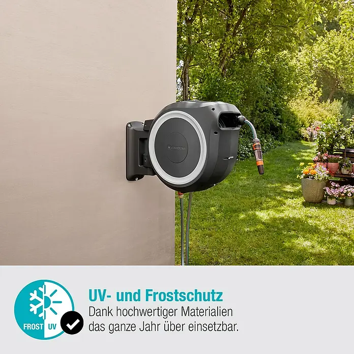 Gardena Wand-Schlauchbox RollUp M/L - Schlauchlänge: 25 m - Informationsansicht