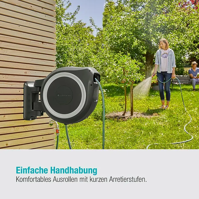 Gardena Wand-Schlauchbox RollUp L - Schlauchlänge: 30 m - Informationsansicht
