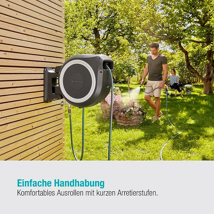 Gardena Wand-Schlauchbox RollUp XL - Schlauchlänge: 35 m - Informationsansicht