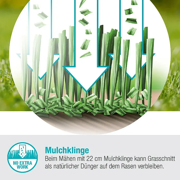 Gardena Akku-Rasenmäher HandyMower 22/18V P4A - 18 V, 1 Akku, 2,5 Ah, Schnittbreite: 22 cm - Informationsansicht