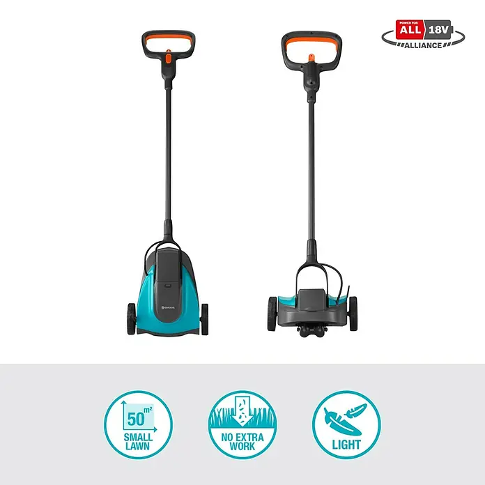 Gardena Akku-Rasenmäher HandyMower 22/18V P4A - 18 V, 1 Akku, 2,5 Ah, Schnittbreite: 22 cm - Informationsansicht