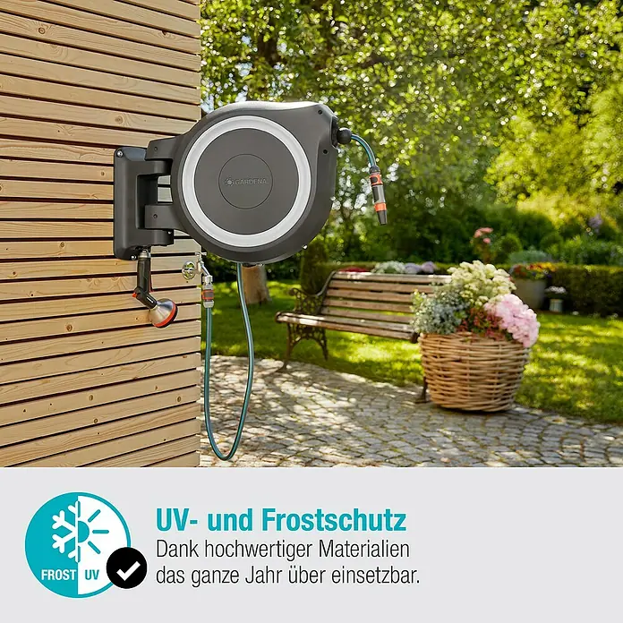 Gardena Wand-Schlauchbox RollUp XL - Schlauchlänge: 35 m - Informationsansicht