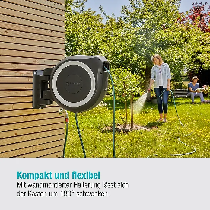 Gardena Wand-Schlauchbox RollUp L - Schlauchlänge: 30 m - Informationsansicht
