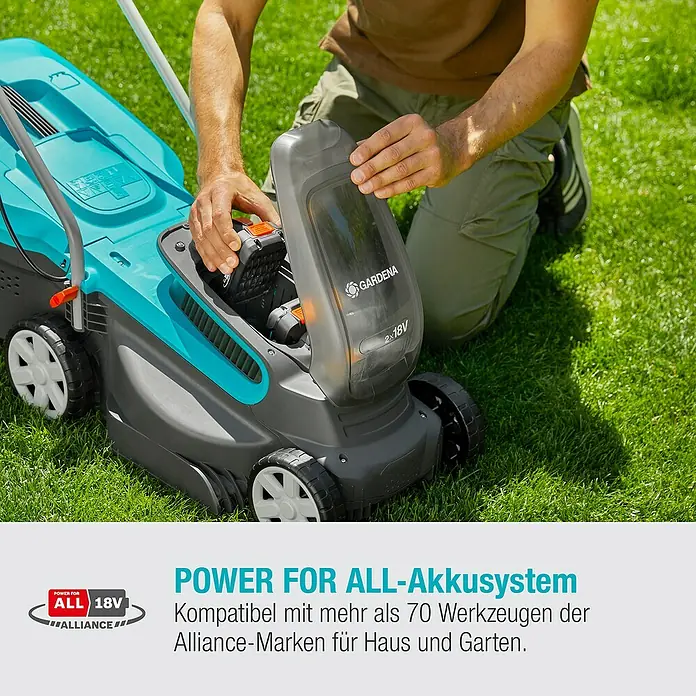 Gardena Akku-Rasenmäher PowerMax 32/36V P4A - 36 V, 2 Akkus, 2,5 Ah, Schnittbreite: 32 cm - Informationsansicht