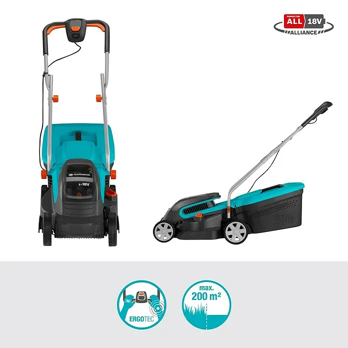 Gardena Akku-Rasenmäher PowerMax 32/36V P4A - 36 V, 2 Akkus, 2,5 Ah, Schnittbreite: 32 cm - Informationsansicht