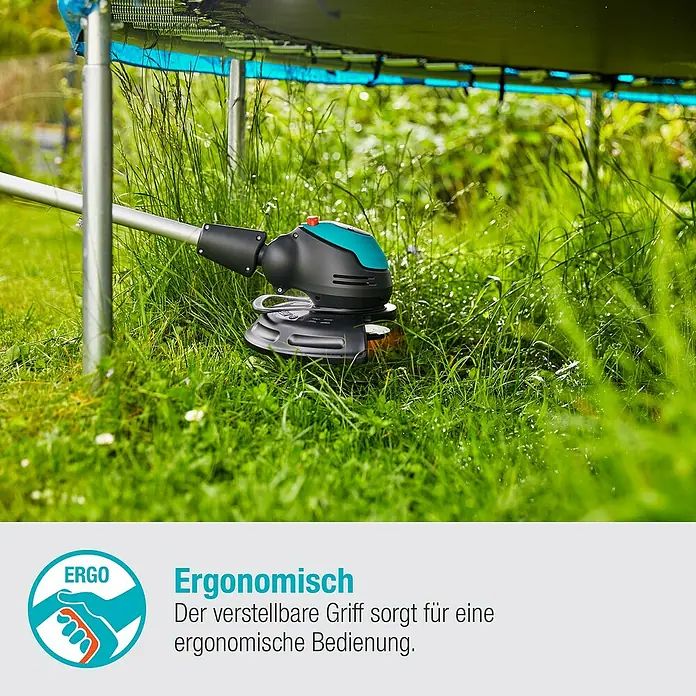 Gardena EasyCut Akku-Rasentrimmer 23/18V-P4A - 18 V, Li-Ionen, 1 Akku, Schnittbreite: 23 cm - Informationsansicht