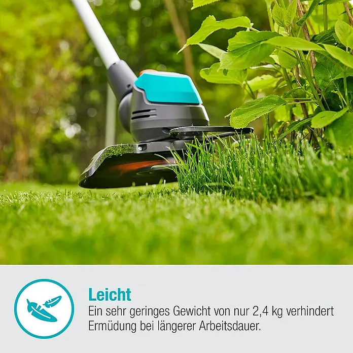 Gardena EasyCut Akku-Rasentrimmer 23/18V-P4A - 18 V, Li-Ionen, 1 Akku, Schnittbreite: 23 cm - Informationsansicht