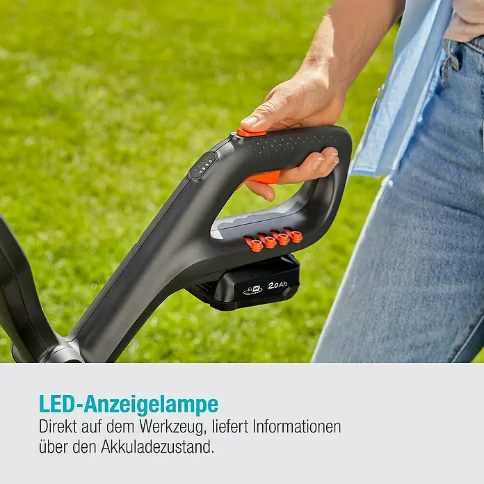 Gardena EasyCut Akku-Rasentrimmer 23/18V-P4A - 18 V, Li-Ionen, 1 Akku, Schnittbreite: 23 cm - Informationsansicht