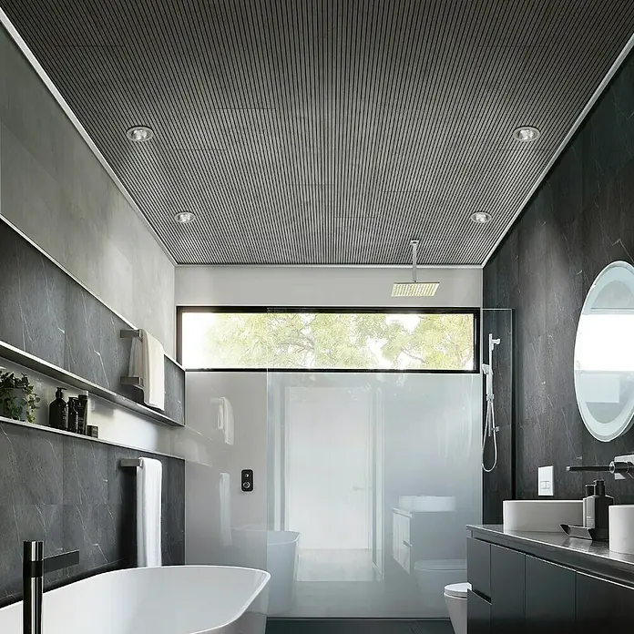 Avanti Acoustic Wandpaneel - 1,39 m x 20,1 cm, Grey Concrete, HDF - Sfeeropname