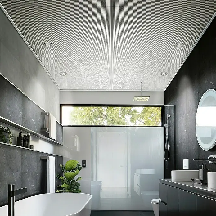 Avanti Acoustic Wandpaneel - 1,39 m x 20,1 cm, Clair White, HDF - Sfeeropname