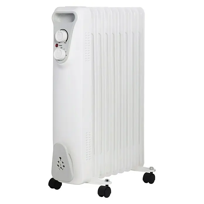 Radiator - 800 W - 2.000 W, Weiß, Rippenanzahl: 3 Stk. - Diagonale Ansicht