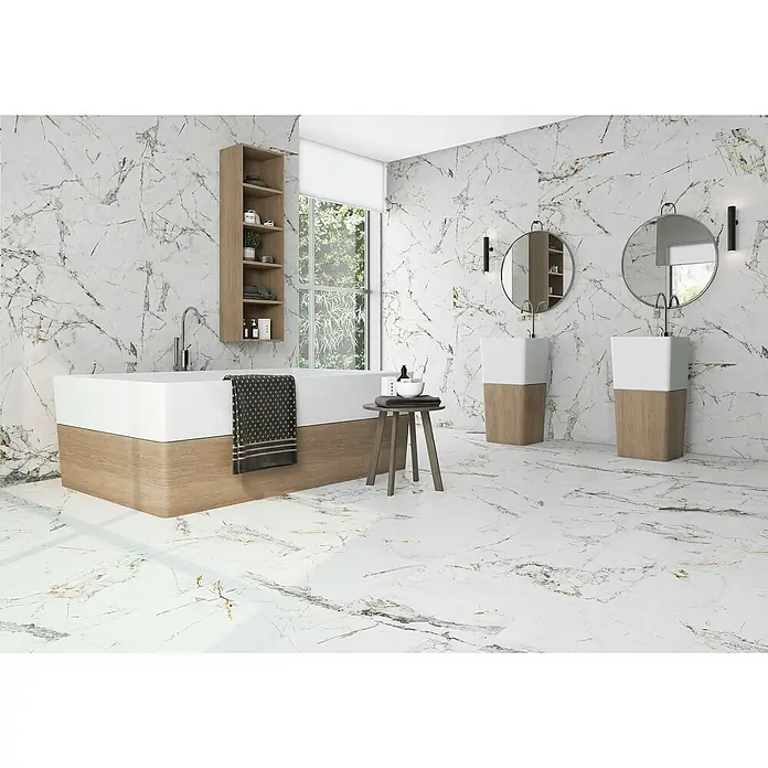 Zidna pločica Allure - 90 x 35 cm, Bijele boje, Mat - Živopisni prikaz