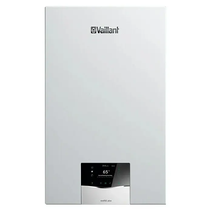 Vaillant Caldera ecoTEC plus Smart VMW 23CS/1-5 Cf + senseHOME Radio - Display multifunción, Capacidad: 10 l, 23 kW - Vista frontal
