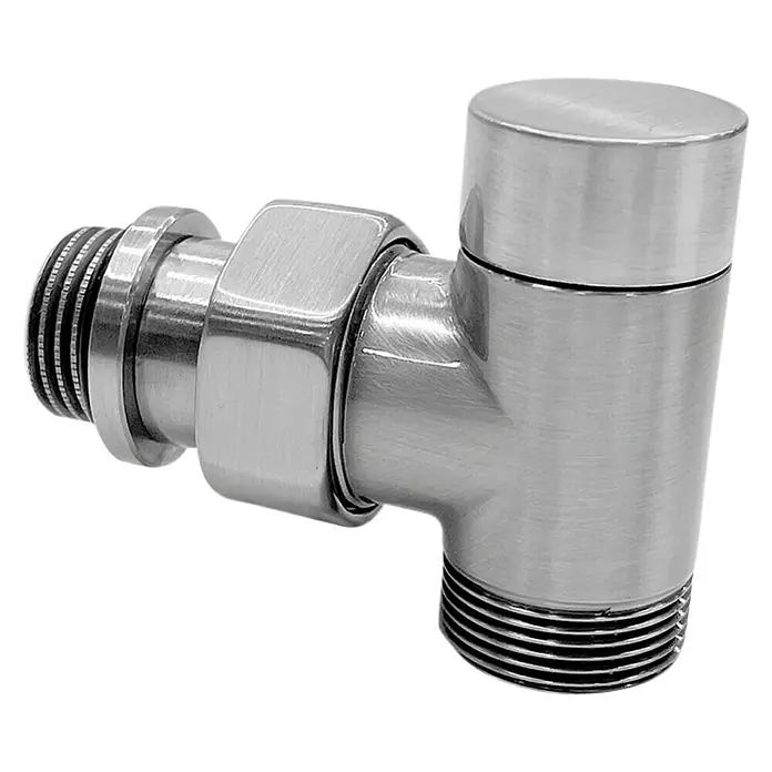 Rointe Detentor para radiador Tifana - ½″, Inox - Vista angular