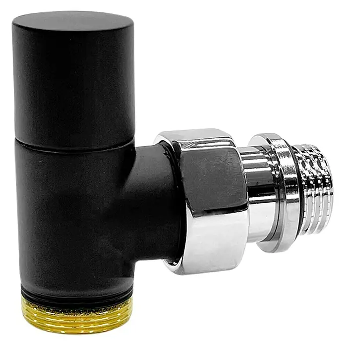 Rointe Válvula para radiador Tifana - ½″, Negro - Vista angular