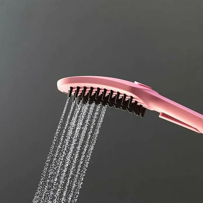Grifo de ducha - Plástico, Rosa - Producto en uso