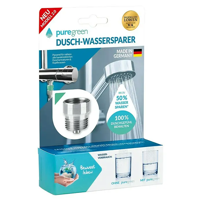 Puregreen Wassersparverschraubung - Geeignet für: Brausearmaturen, Chrom - Diagonale Ansicht