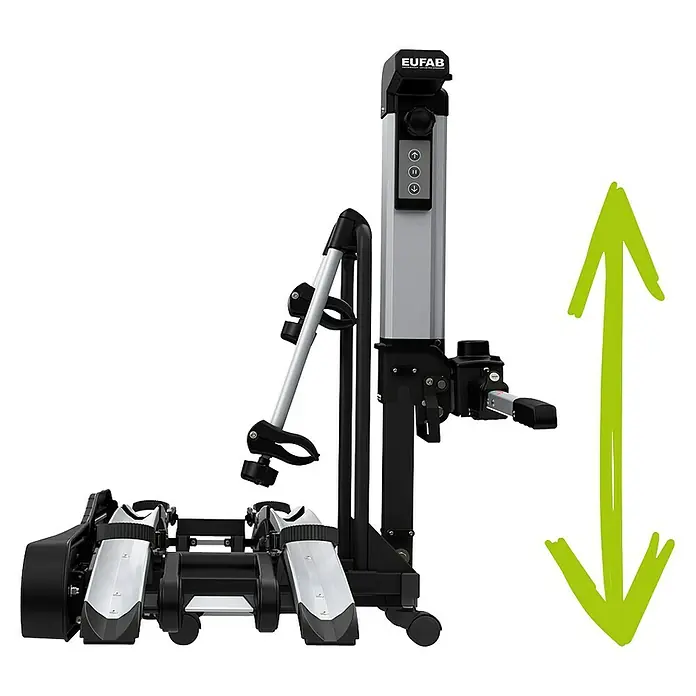 Eufab Fahrradträger Bike Lift - Geeignet für: 2 Fahrräder, Traglast: 60 kg, Passend für: Fahrzeuge mit Anhängerkupplung - Anwendungsbeispiel