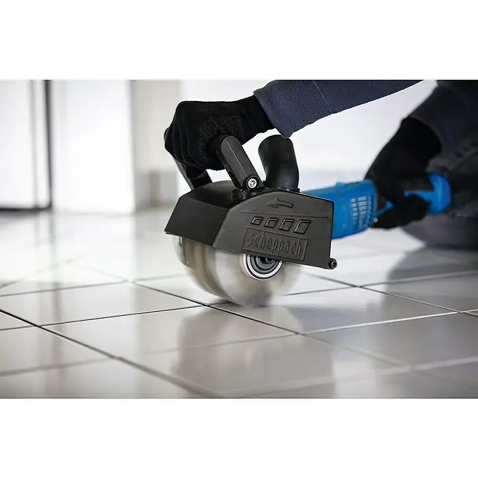 Scheppach Plastična brusna četka - 125 mm, Namijenjeno za: Univerzalna brusilica Scheppach MRS 1300 - Proizvod u upotrebi