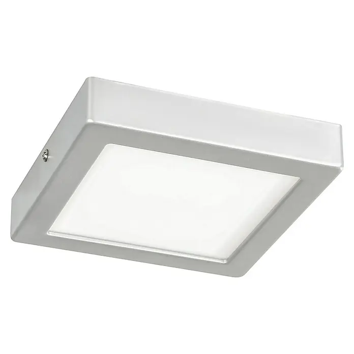 Eglo LED-Deckenleuchte Idun - 9,5 W, L x B x H: 3 x 17 x 17 cm, Silber, Neutralweiß - Diagonale Ansicht