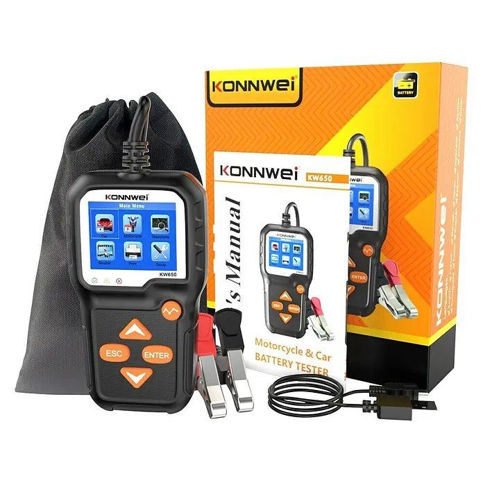 Comprobador de batería KW650 - 16 V - Vista angular